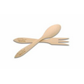 10" Wooden Salad Serving Set - Fork & Spoon (each Laser Engraved)